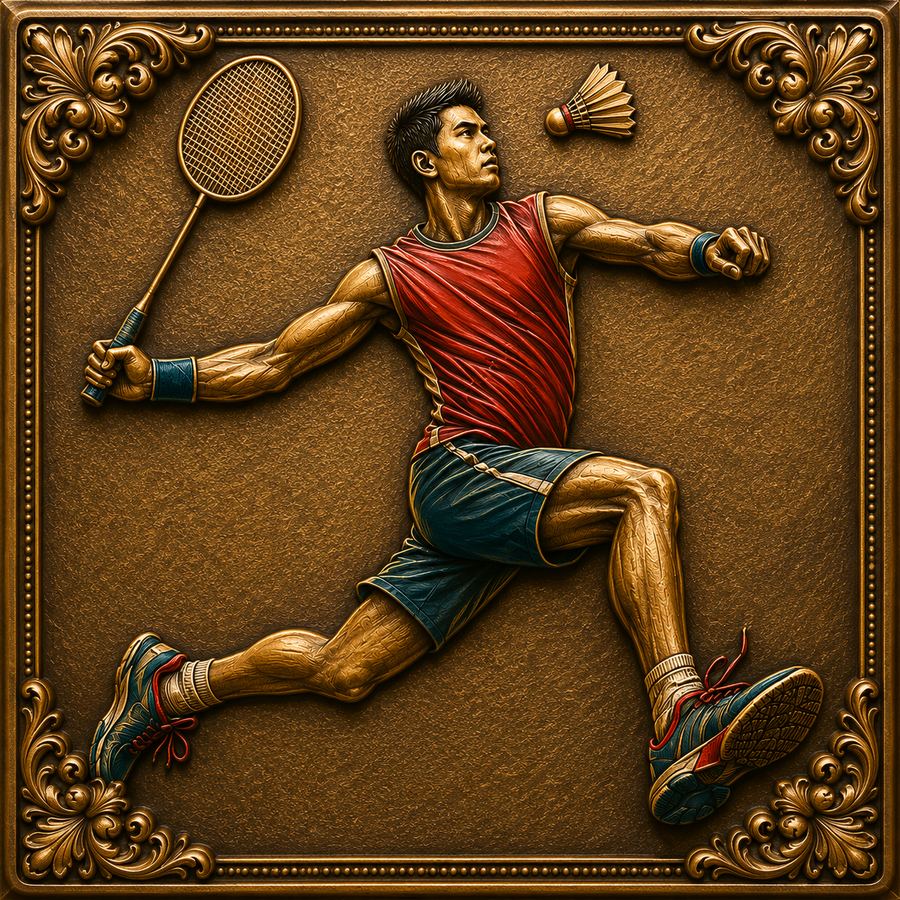Badminton championship 3D relief award plaque